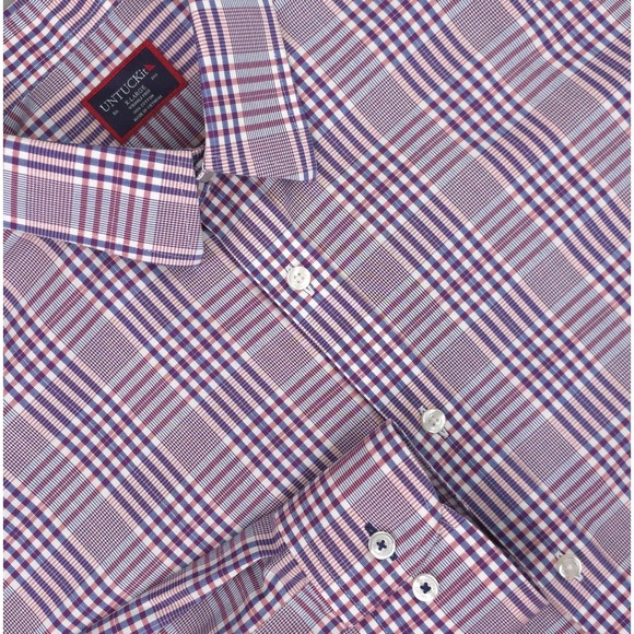 UNTUCKit Other - UNTUCKit Shirt Mens XL Red Glen Plaid Reventon Long Sleeve Wrinkle Free Cotton